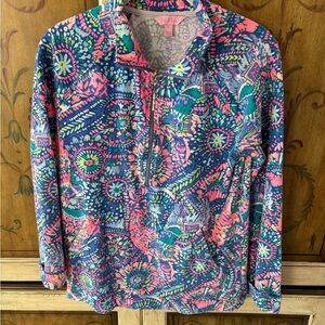 Lilly Pulitzer Blue and Pink No Prob Llama Popover Small